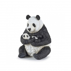 Фигурка Papo Сидящая панда с детенышем