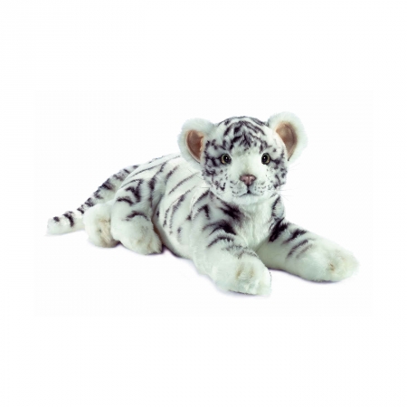 Мягкая игрушка Hansa Детеныш белого тигра, лежащий