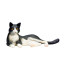 Фигурка Konik Mojo Кошка, чёрно-белая, лежащая