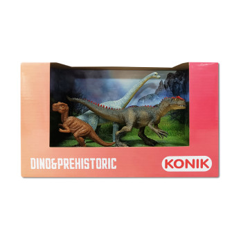 Набор фигруок Konik Динозавры: брахиозавр, детёныш тираннозавра, аллозавр